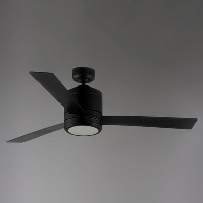 Maxim Lighting 88816SN Tanker 3 Blade 52 inch Satin Nickel Outdoor Ceiling Fan with Light Kit - Angled View Dark Background