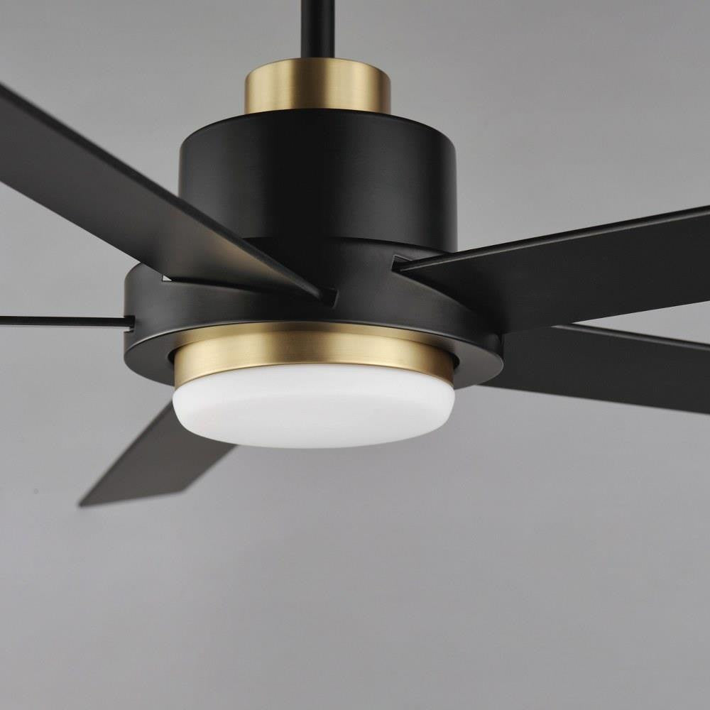 Maxim Lighting 88826BKGLD Daisy Ceiling Fan - Close-Up of Motor Housing and LED Light Kit