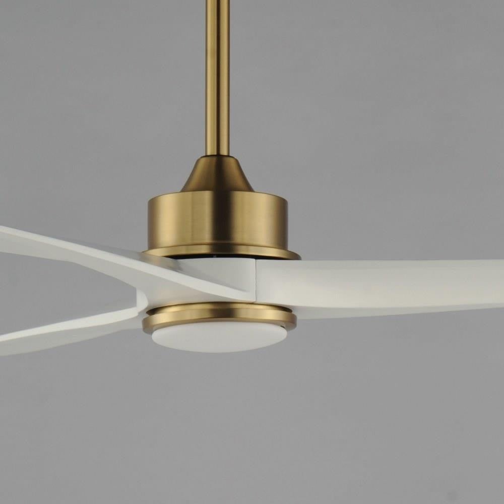 Maxim Lighting 88831CHL Woodwind Ceiling Fan - Natural Aged Brass Finish Motor and Blade Hub Close-Up