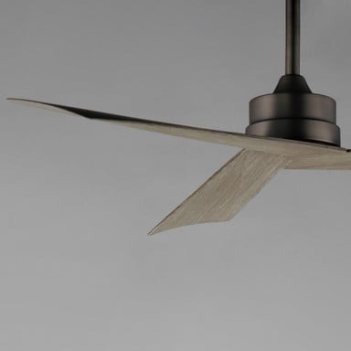 Maxim Lighting 88836NAB Vortex 3 Blade Ceiling Fan - close-up detail of blade angle and motor housing