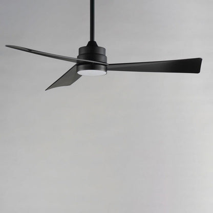 Maxim Lighting 88847WTBK Vortex 3 Blade 52 Inch Black Outdoor Ceiling Fan with Light Kit - Installed View