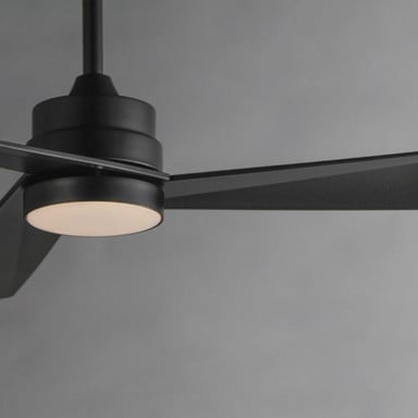Maxim Lighting 88847WTBK Vortex 3 Blade 52 Inch Black Outdoor Ceiling Fan - Motor and Light Kit Close-Up