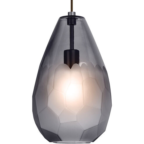 Visual Comfort Architectural 700TDBRLGKS-LED927 Sean Lavin Briolette Grande 1 Light 8.7 inch Satin Nickel Pendant Ceiling Light Incandescent, CRI 90, Color Temperature 2700K, Smoke Glass