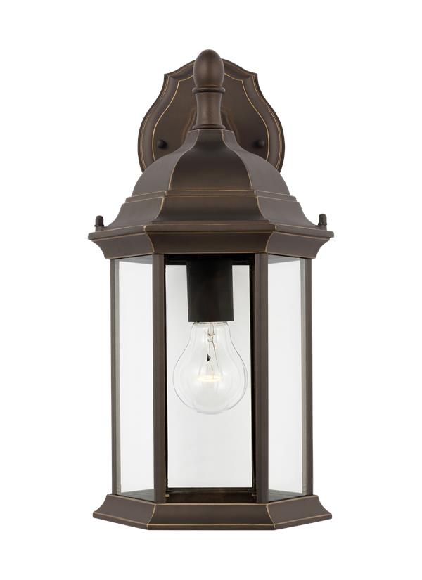 Generation Lighting Sevier 1 light antique bronze outdoor wall lantern front view