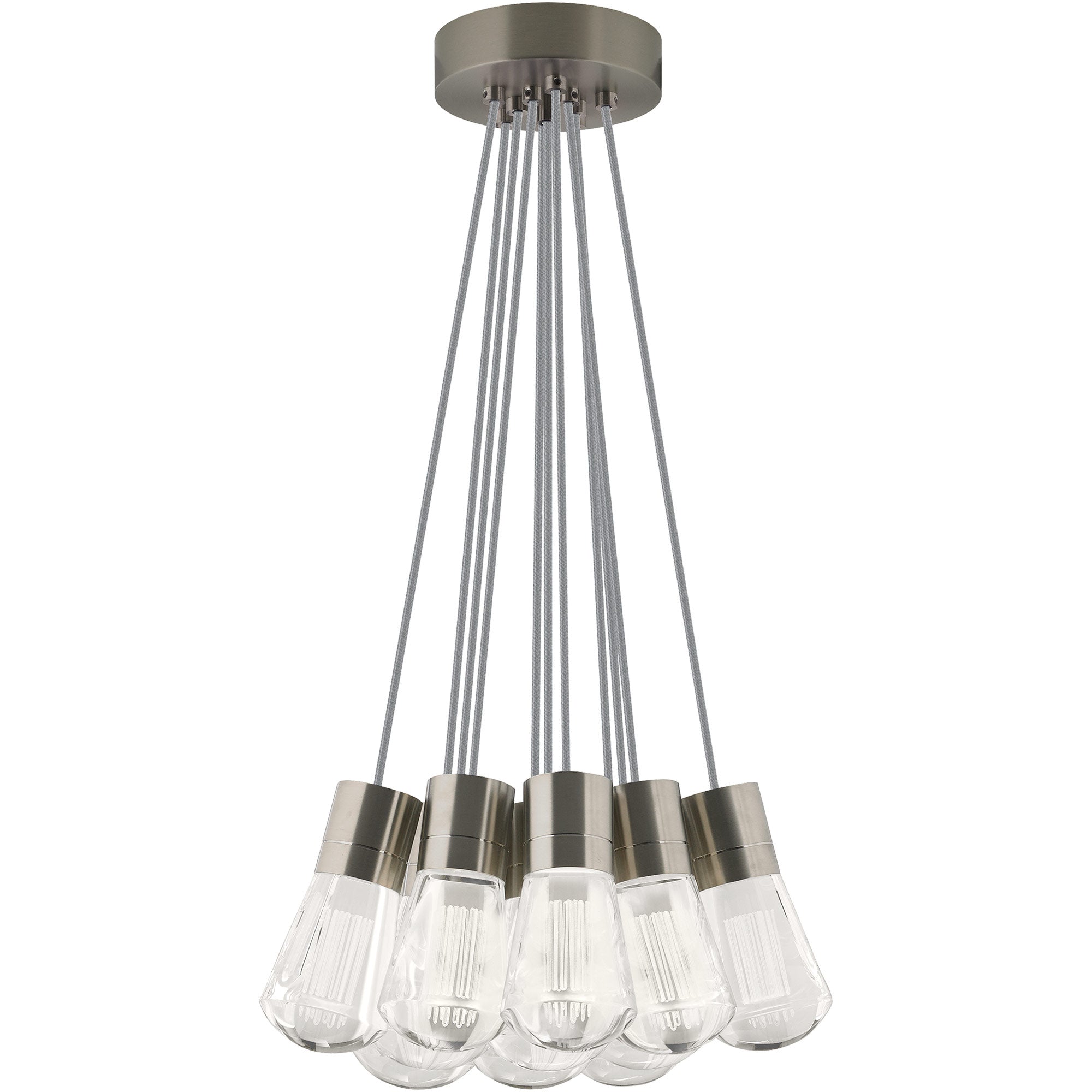 Visual Comfort Architectural 700TDALVPMC11YS-LED930 Sean Lavin Alva LED 3.6" 11-Light Satin Nickel Pendant Gray Cord LED 90 CRI 3000K