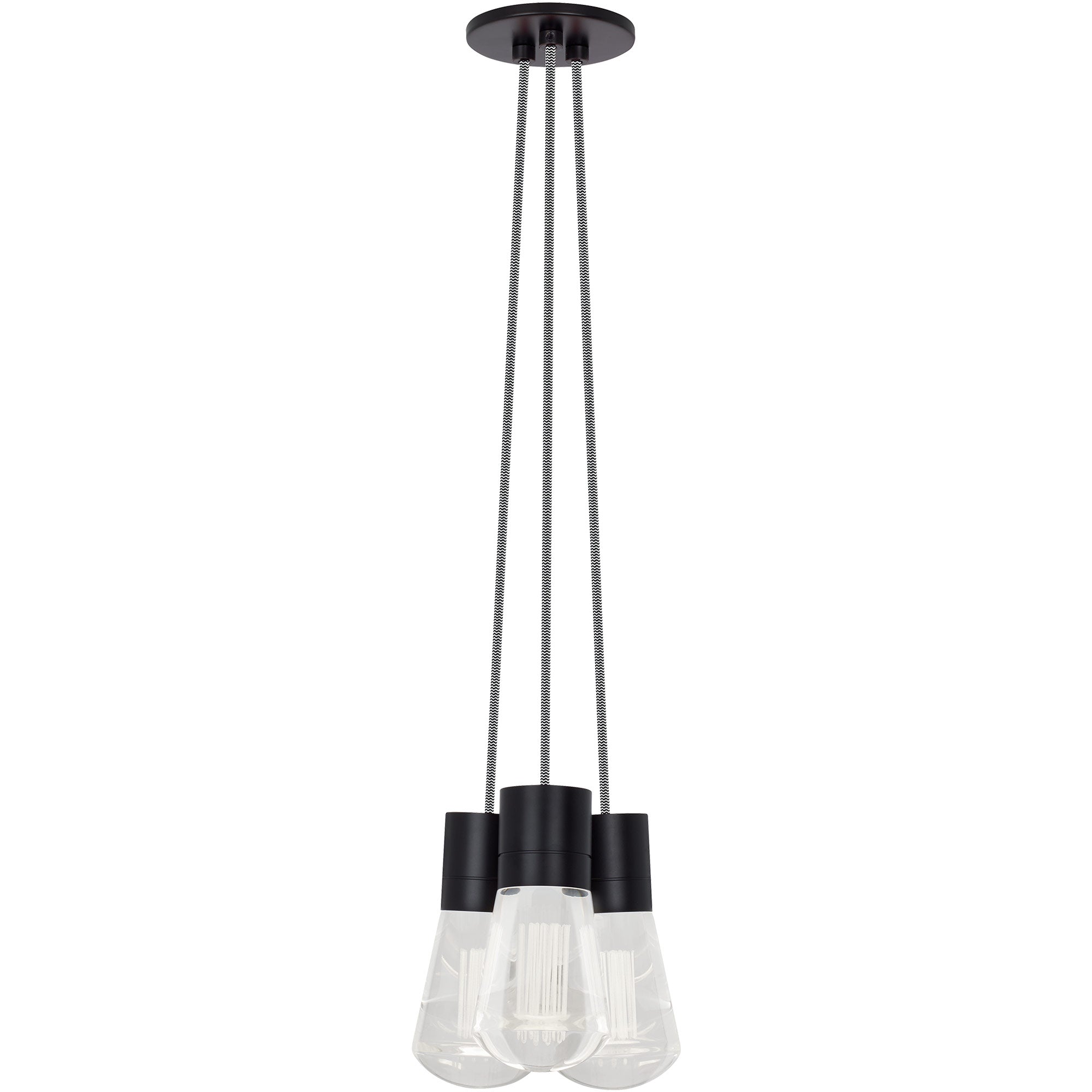 Visual Comfort Architectural 700TDALVPMC3IB-LEDWD Sean Lavin Alva LED 3.6" Pendant 27W 3000K–2200K 90 CRI Black Black/White Cord