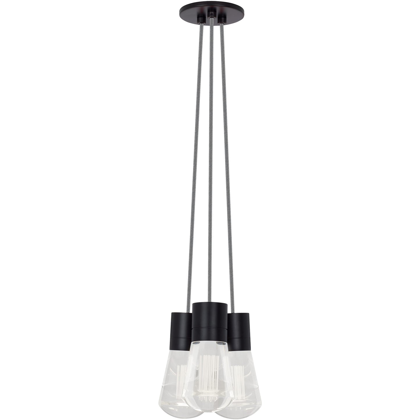 Visual Comfort Architectural 700TDALVPMC7IB-LEDWD Sean Lavin Alva  LED 3.6" 7-Light Pendant Black 63W 90 CRI 3000K–2200K Black/White Cord