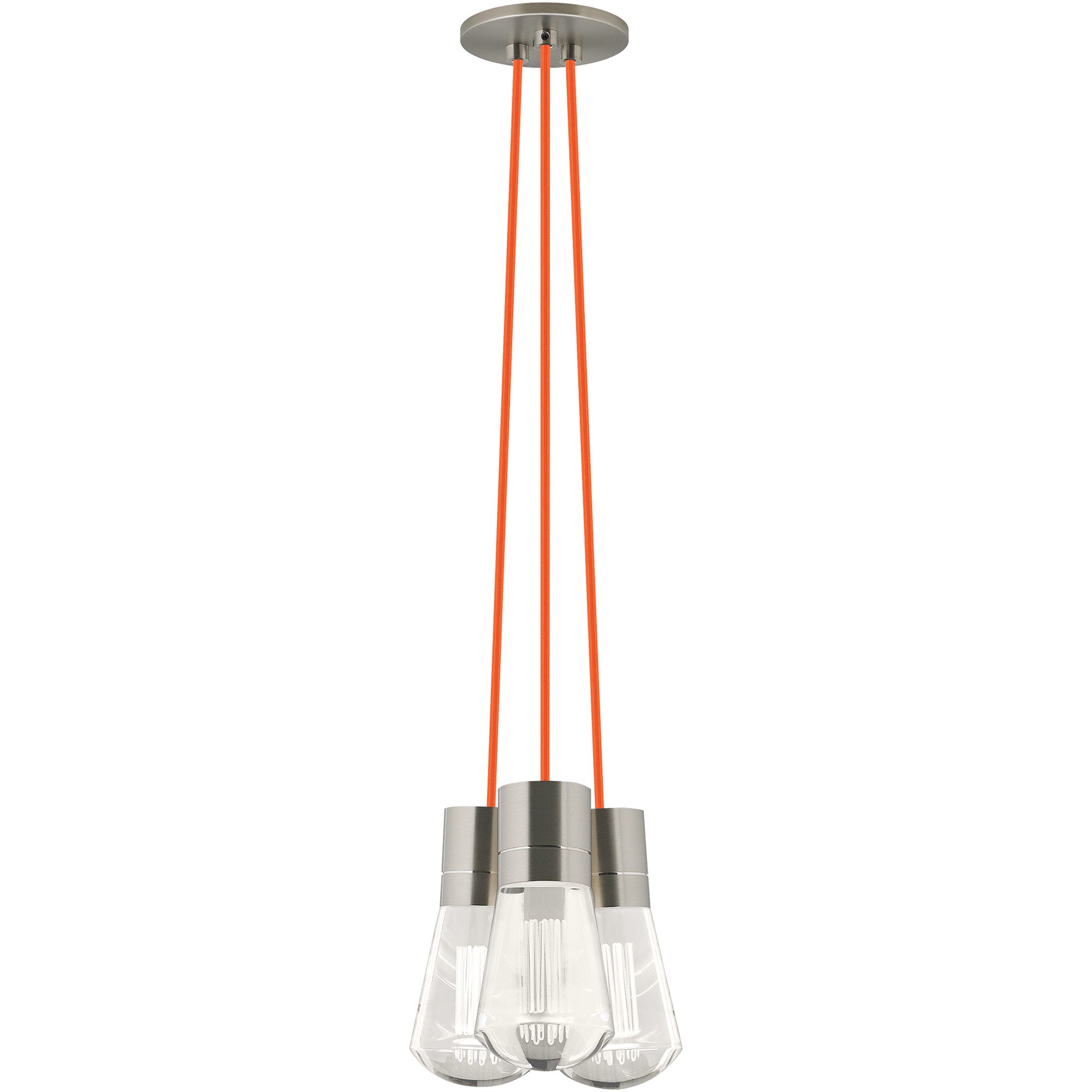 Visual Comfort Architectural 700TDALVPMC3OS-LED930 Sean Lavin Alva LED 3.6" 3-Light Satin Nickel Pendant Orange Cord LED 90 CRI 3000K