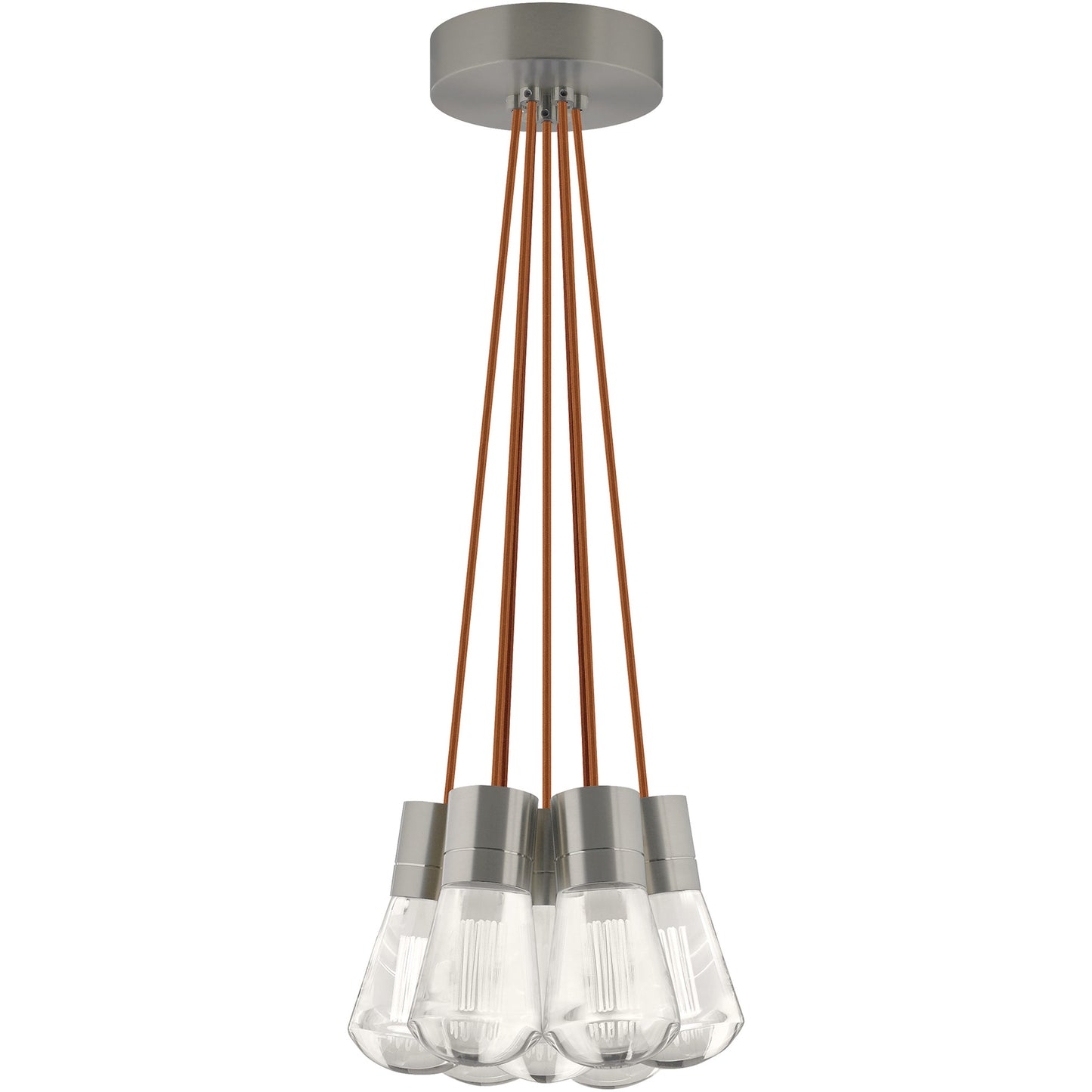 Visual Comfort Architectural 700TDALVPMC7PS-LEDWD Sean Lavin Alva  LED 3.6" 7-Light Pendant Black 63W 90 CRI 3000K–2200K Copper Cord