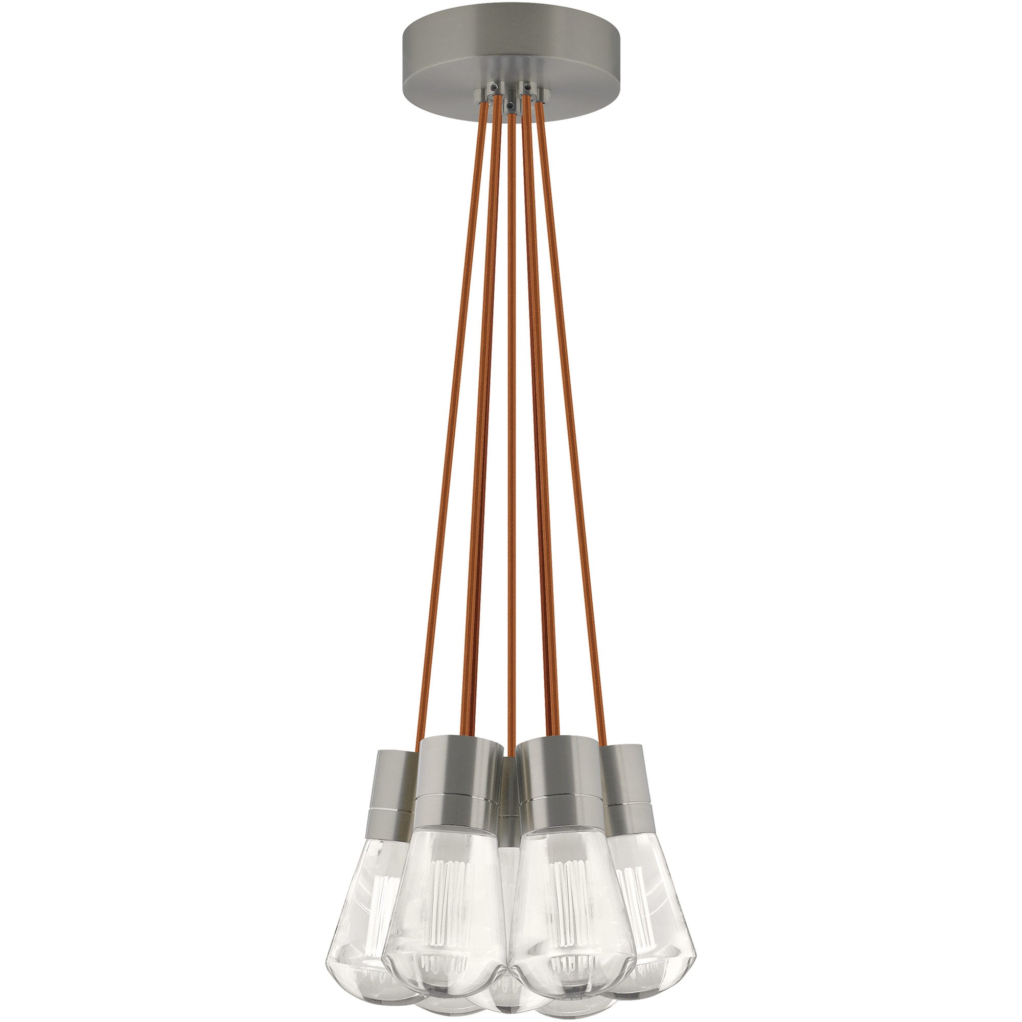 Visual Comfort Architectural 700TDALVPMC7PS-LEDWD Sean Lavin Alva  LED 3.6" 7-Light Pendant Black 63W 90 CRI 3000K–2200K Copper Cord