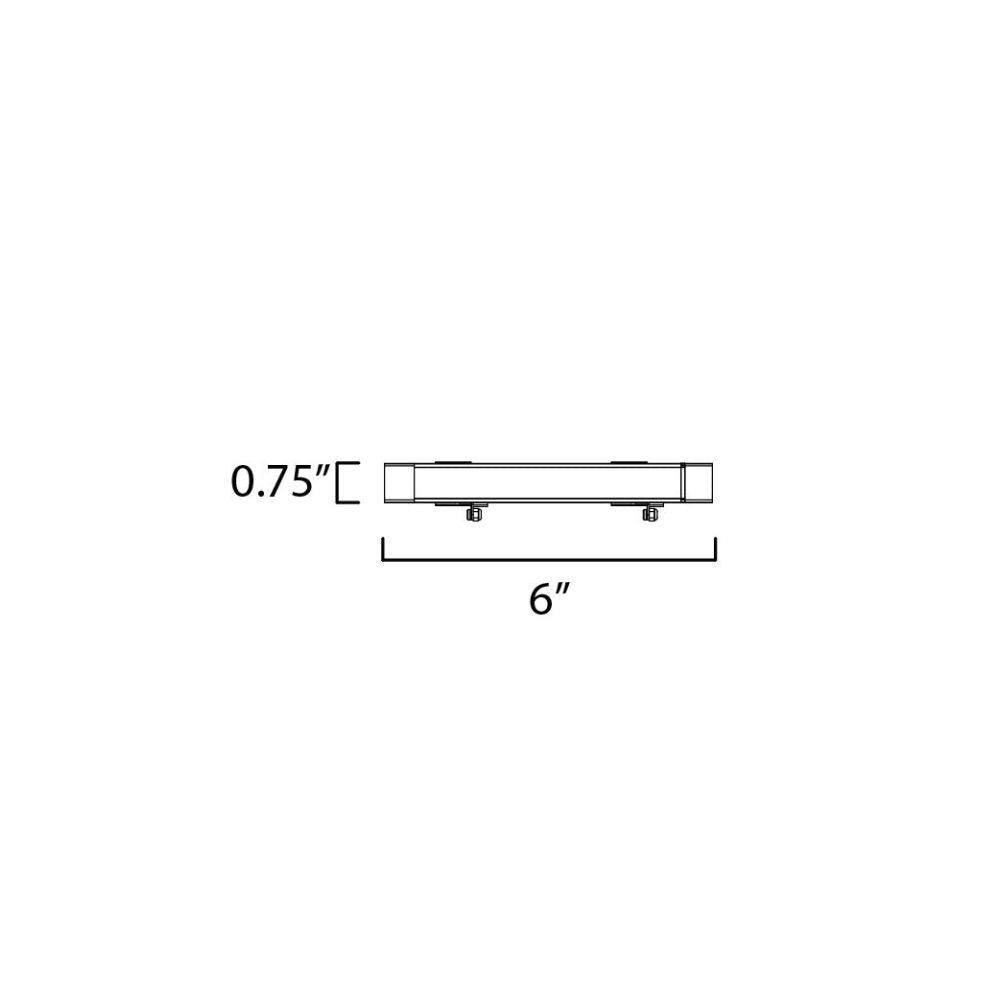Maxim Lighting 89800AL CounterMax MX-L-24-SS Under Cabinet Light Bar - Dimension Diagram 6 Inch Length