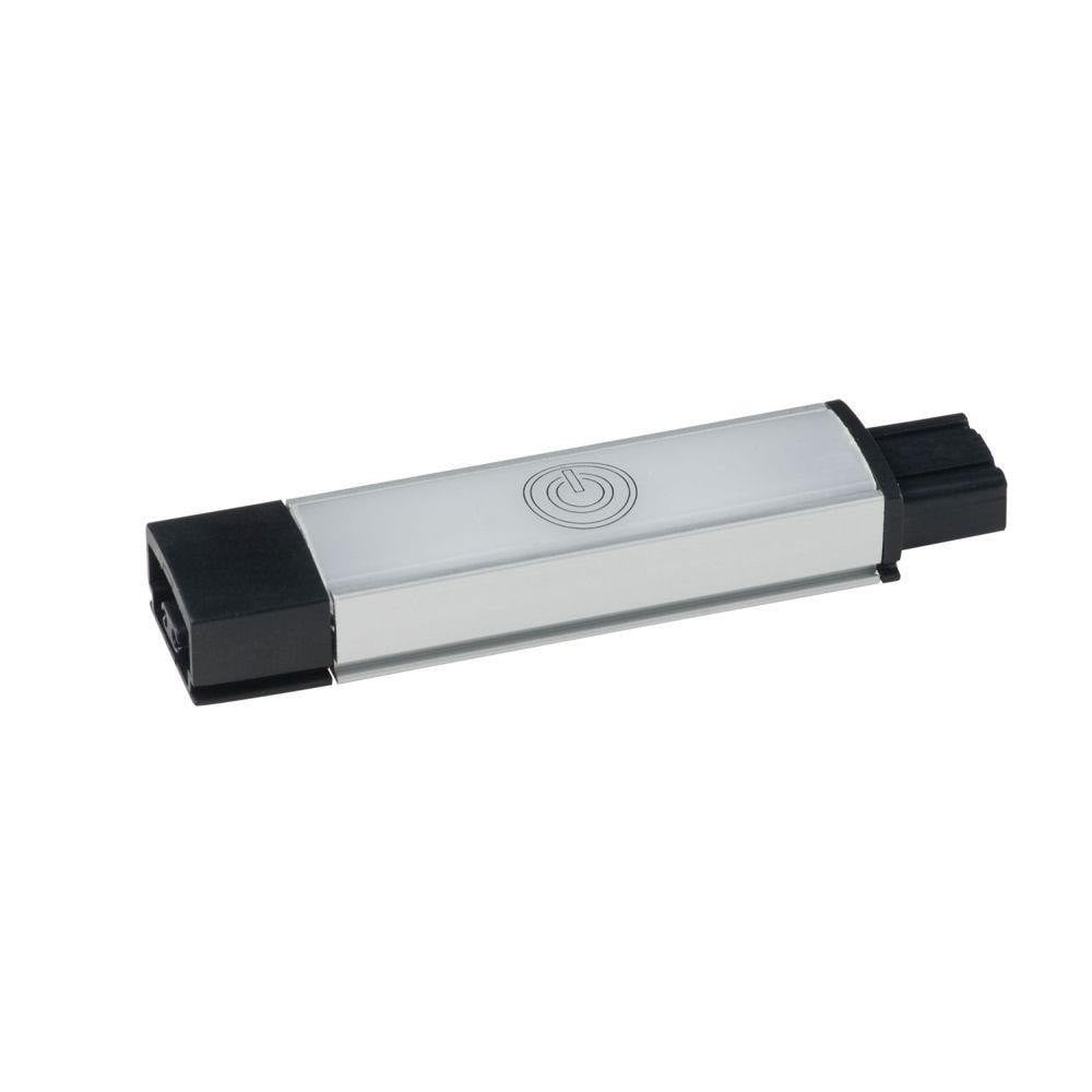 Maxim Lighting 89835AL CounterMax MX-L-24-SS 96W In-Line Dimmer in Brushed Aluminum - front angled view with power button