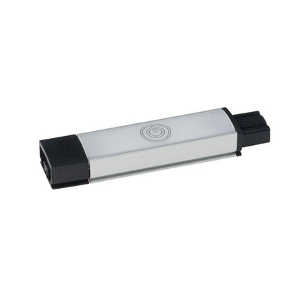 Maxim Lighting 89835AL CounterMax MX-L-24-SS 96W In-Line Dimmer in Brushed Aluminum - front angled view with power button