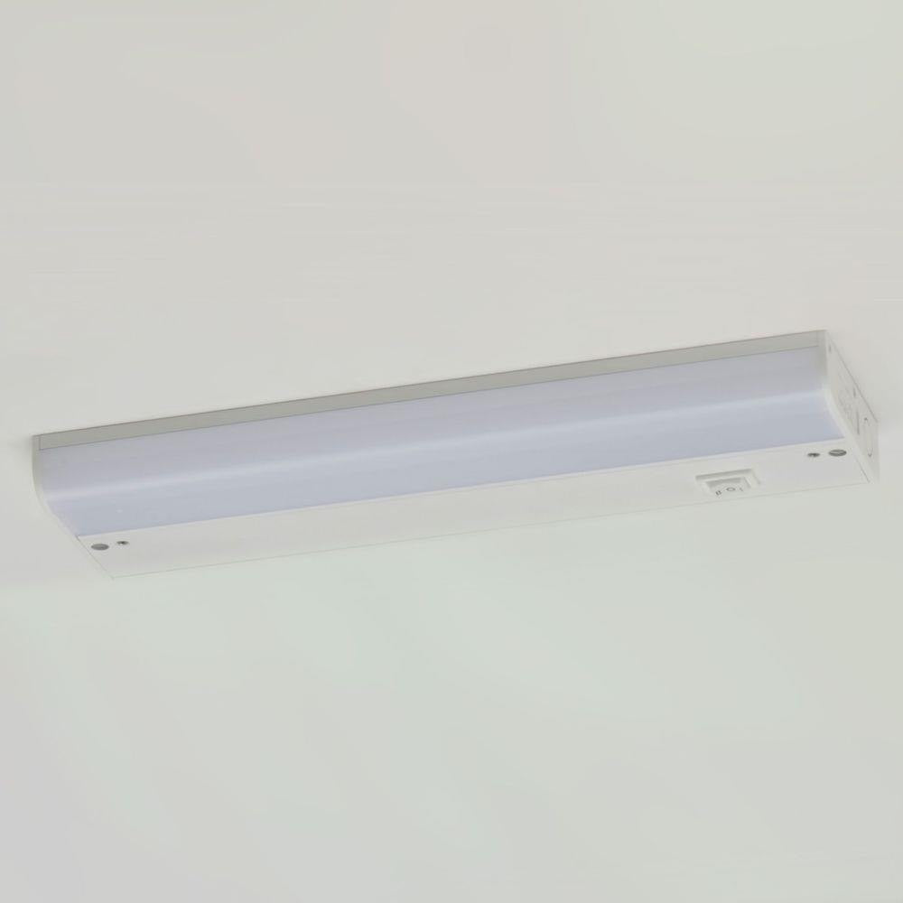 Maxim Lighting 89851WT White Undercabinet LED Light Bar - Side Profile View Illuminated