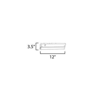Maxim Lighting 89863WT CounterMax 5K LED Undercabinet Light - Dimension diagram showing 12 inch length and 3.5 inch width