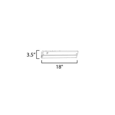 Maxim Lighting 89864SN CounterMax 5K LED Undercabinet Light Dimension Diagram 18 Inch by 3.5 Inch