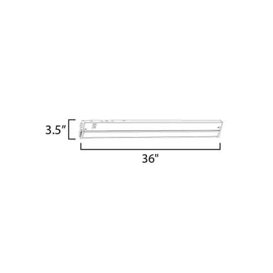 Maxim Lighting 89867WT CounterMax 5K LED Undercabinet Light Bar Dimension Diagram 36 inch x 3.5 inch