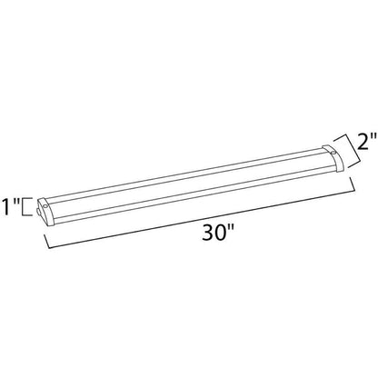 Maxim Lighting 89903BRZ CounterMax MX-L120-LO Dimensions - 30 inch length, 2 inch width, 1 inch height