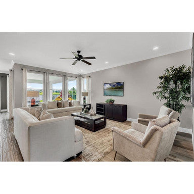 Maxim Lighting 89905SNSM Basic Max Ceiling Fan shown in a modern living room setting