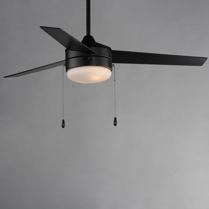 Maxim Lighting 89906FTBKWN Trio Ceiling Fan Lit Close-Up View