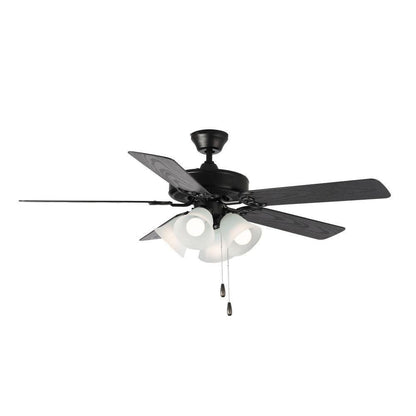 Maxim Lighting 89907FTBKWP Basic Max 5 Blade 52 Inch Black Ceiling Fan with Light Kit