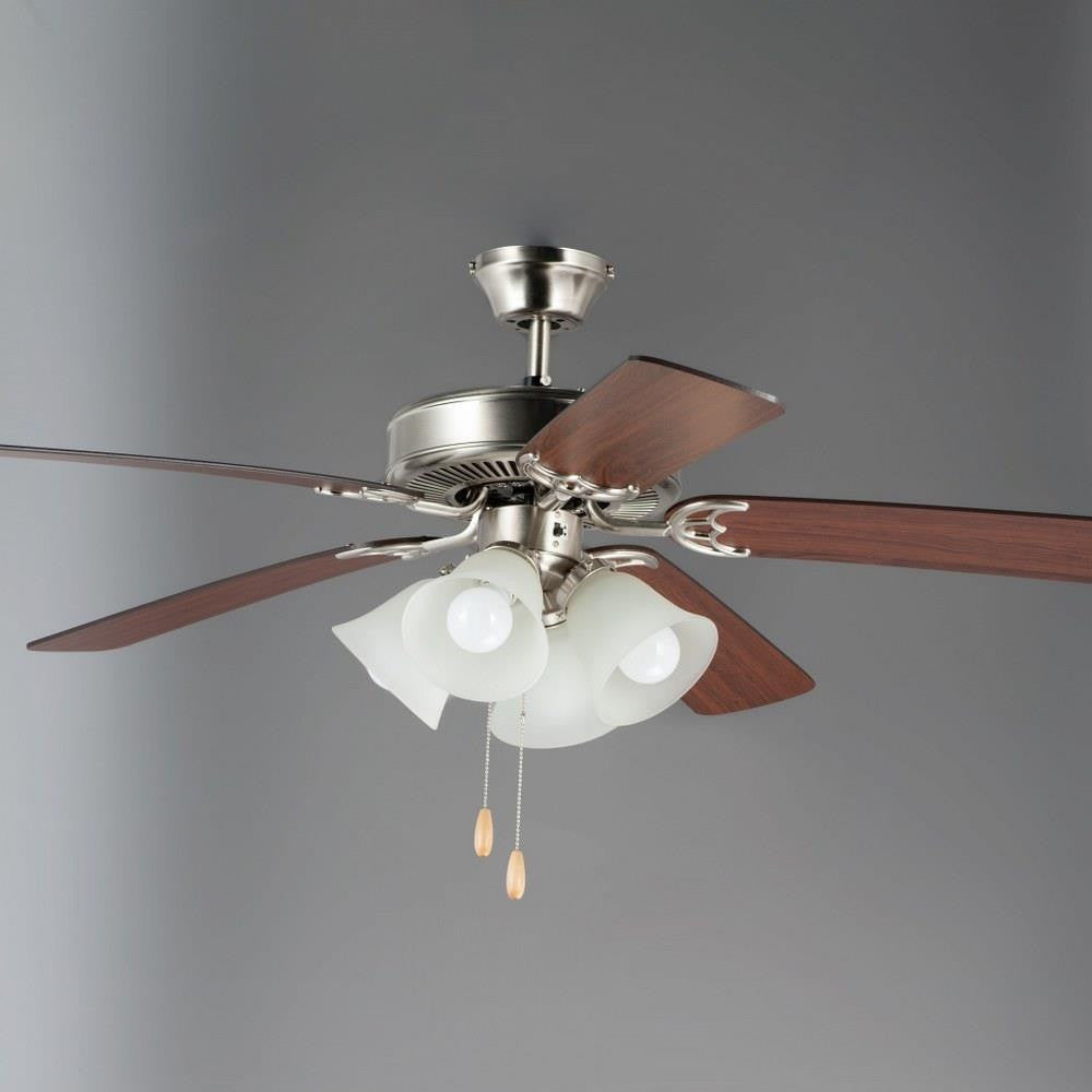 Maxim Lighting 89907FTSNWP Basic Max 52 Inch Ceiling Fan with Light Kit Satin Nickel