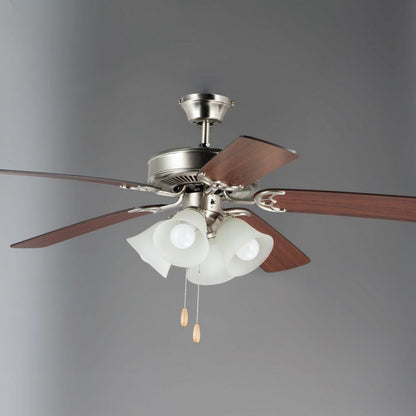 Maxim Lighting 89907FTSNWP Basic Max 52 Inch Ceiling Fan with Light Kit Satin Nickel