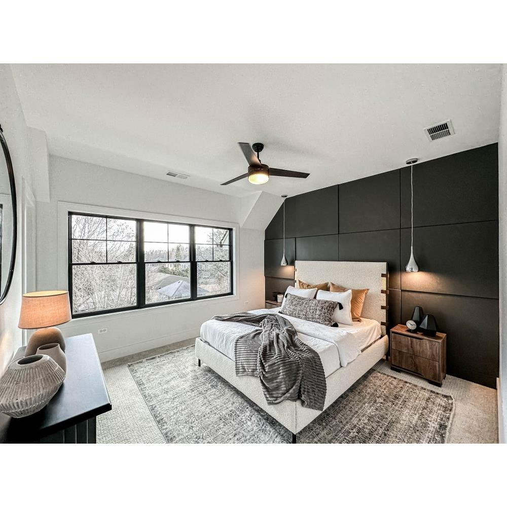 Maxim Lighting 89909FTBK Trio Ceiling Fan lifestyle bedroom installation