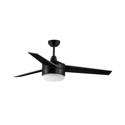 Maxim Lighting 89909FTBK Trio 3 Blade 52 inch Flat Black Ceiling Fan with Light Kit