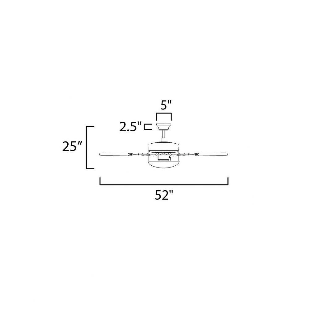 Maxim Lighting 89909FTBK Trio Ceiling Fan dimension diagram top view