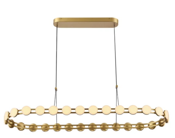 SDQ Lighting PD30804BG Wigo 49.5" Opal Acrylic LED Chandelier, Wattage 88W, Paint Brushed Gold Finish