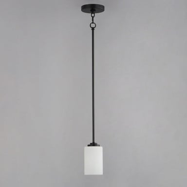Maxim Lighting 90030SWBK Deven 1 Light 4 inch Matte Black Mini Pendant Ceiling Light - Side Angle View