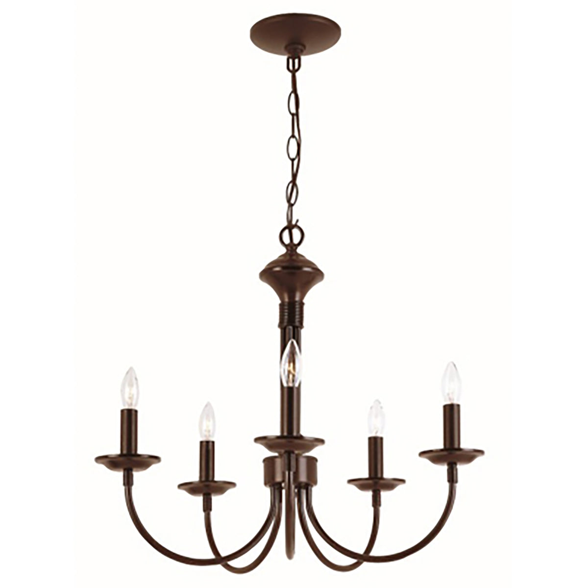 Trans Globe Lighting 9015 ROB Candle 5 Light Rubbed Oil Bronze Chandelier