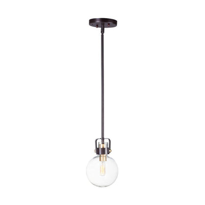 Maxim Lighting 90510CLBZSBR Bauhaus 1 Light Bronze and Satin Brass Mini Pendant Ceiling Light