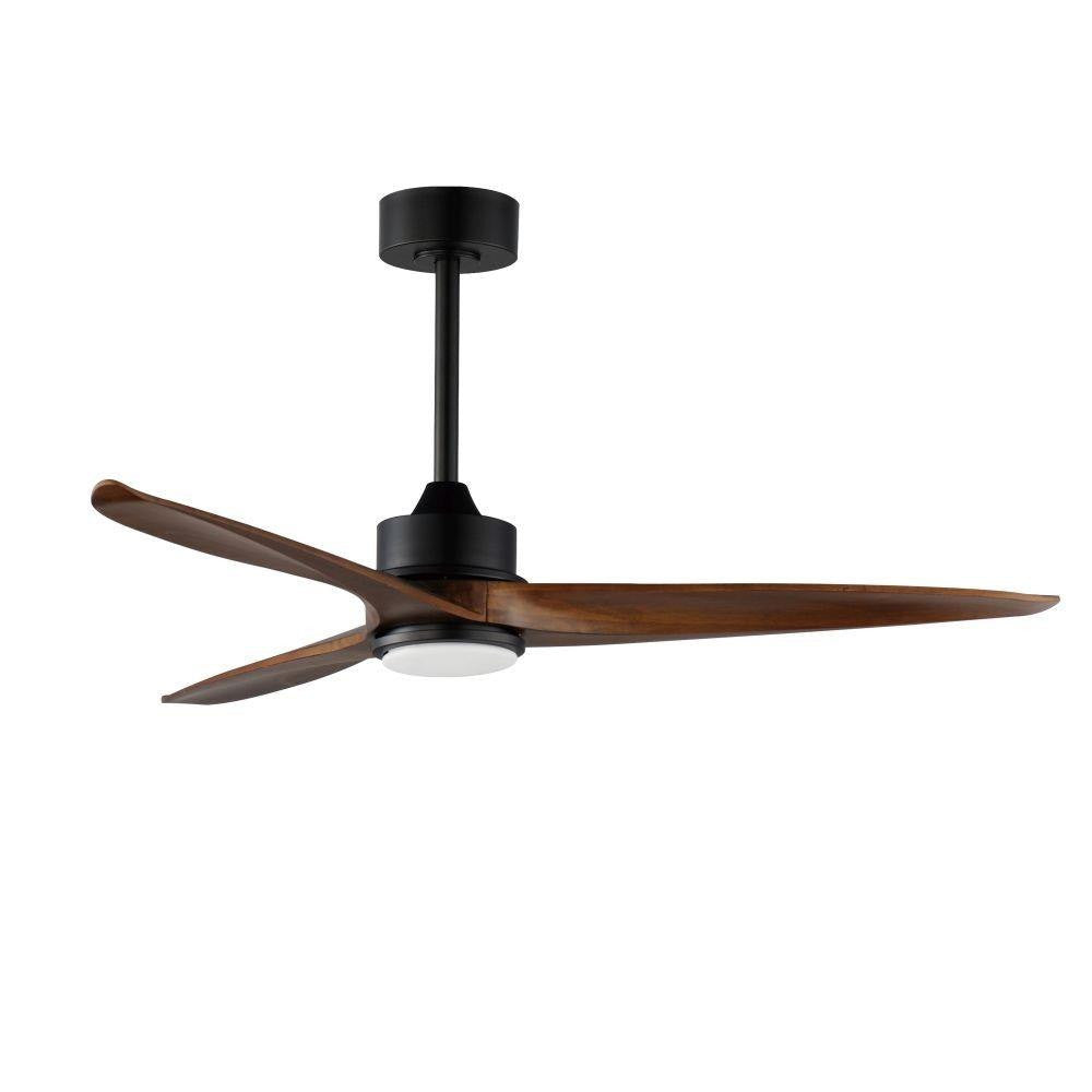 Maxim Lighting 88831CHL Woodwind 3 Blade 52 Inch Charcoal Ceiling Fan with Light Kit - Full Product View on White Background