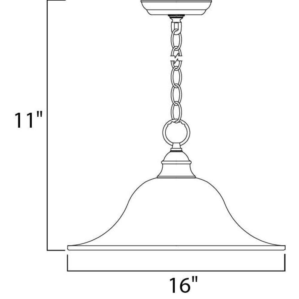 Maxim Lighting 91076FTSN Essentials Pendant Ceiling Light Dimensions - 16 inch wide by 11 inch high