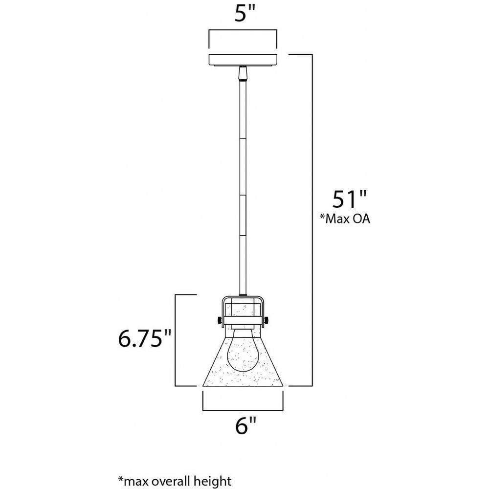 Maxim Lighting 91110CDOI/BUL Seafarer Mini Pendant Ceiling Light Dimensions Diagram