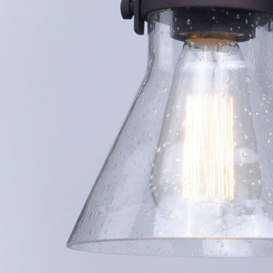Maxim Lighting 91110CDOI Seafarer Clear Seedy Glass Cone Shade Close-Up