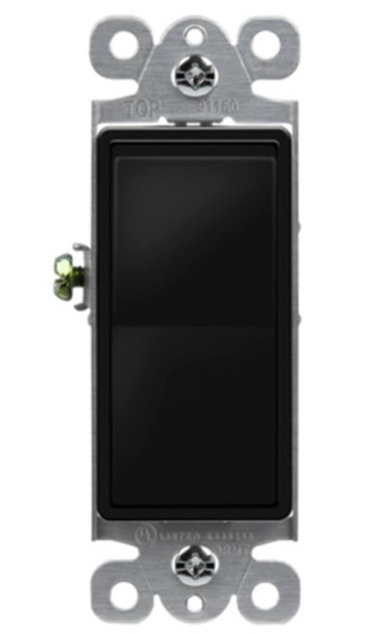 Enerlites 91150-BK Residential Grade Decorator Switch, Single Pole, Black