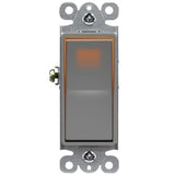 Enerlites 91160-GY Residential Grade Decorator Switch W/ Back Light, Single-Pole, Gray