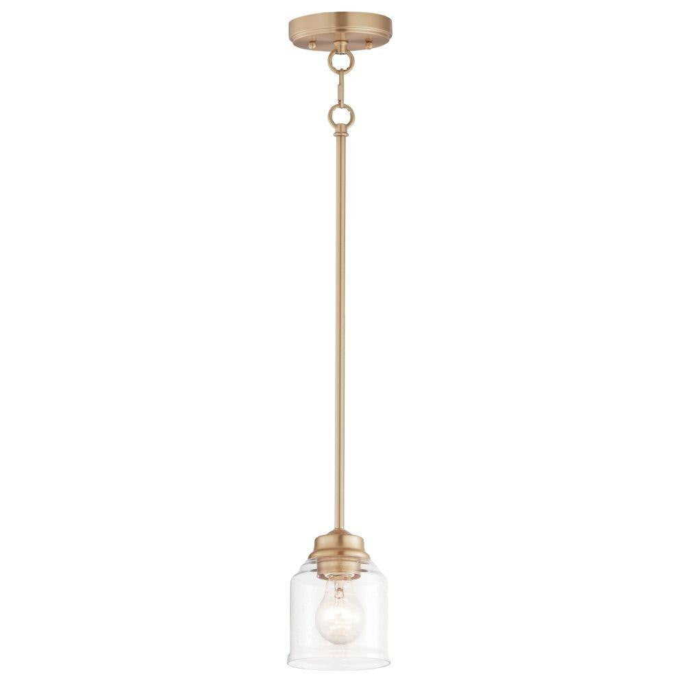 Maxim Lighting 91260CDHR Acadia 1 Light Heritage Brass Mini Pendant Ceiling Light - Full Length View