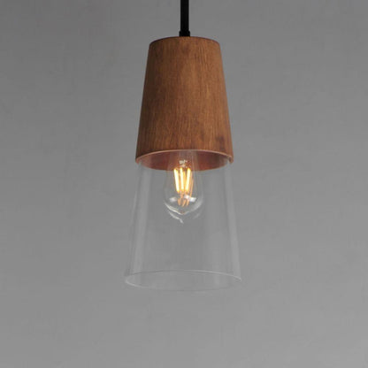 Maxim Lighting 91620CLWNBK Carpenter 1 Light 13 inch Walnut with Matte Black Mini Pendant Ceiling Light - Close-Up Detail
