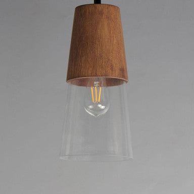 Maxim Lighting 91620CLWNBK Carpenter 1 Light 13 inch Walnut with Matte Black Mini Pendant Ceiling Light - Angled View