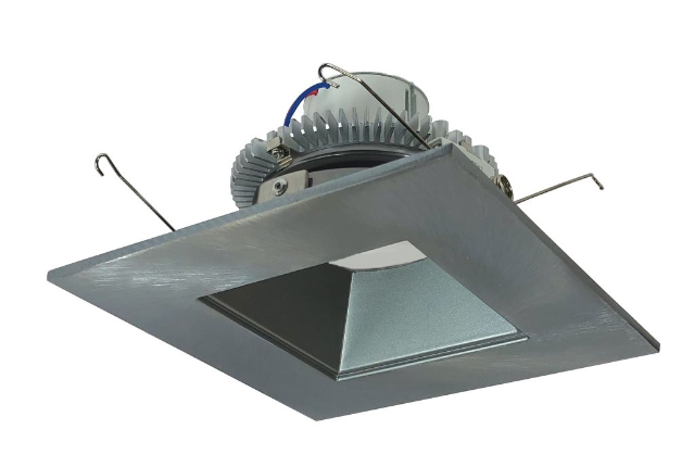 Nora Lighting NLCBC2-65627NN/10EM 6" Cobalt Click LED Retrofit Square Reflector, Natural Metal Reflector / Natural Metal Flange Pre-Wired for Emergency, Lumens 1000lm, Wattage 12W, Color Temperature 2700K