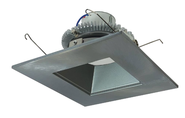 Nora Lighting NLCBC2-65640NN/10EM 6" Cobalt Click LED Retrofit Square Reflector, Natural Metal Reflector / Natural Metal Flange Pre-Wired for Emergency, Lumens 1000lm, Wattage 12W, Color Temperature 4000K