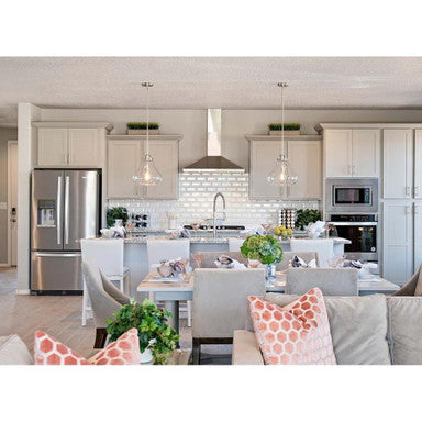 Maxim Lighting 92061FTSN Stefan Mini Pendant shown in open concept kitchen lifestyle setting