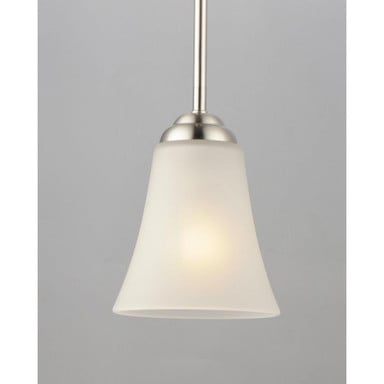 Maxim Lighting 92081FTSN Vital 1 Light Mini Pendant Satin Nickel - Close-Up of Frosted Glass Shade