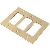 Buster + Punch NPL-05299 US 3 Gang Metal Wall Plate With Logo - Brass