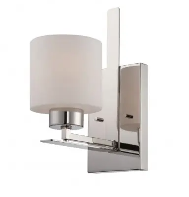 Nuvo 60-5201 Parallel Vanity Light Fixture, Mountable, 1-Light, Polished Nickel