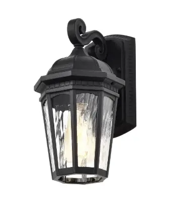 Nuvo 60-5945 12-in East River SM Outdoor Lantern Fixture w/o Bulb, Voltage 120V, Matte Black